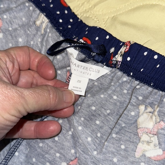 Chapter Club Winter Christmas Holiday Puppy Cotton Pj Bottoms NWT 2X - Picture 4 of 6